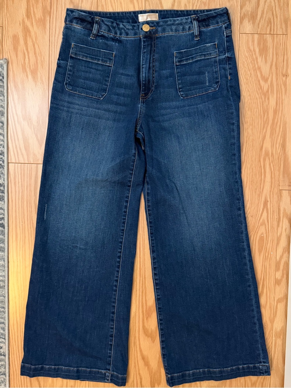 Kut from the Kloth Dark Blue Wide Leg Jeans Sz 12